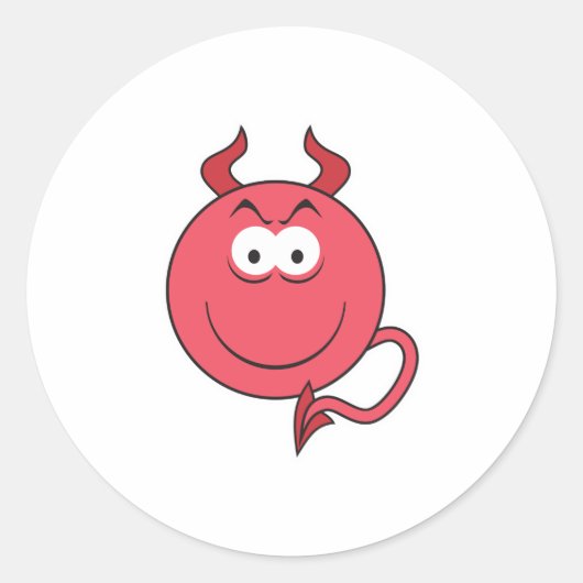 Duivelengezicht Ronde Sticker (Voorkant)
