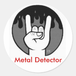 duivelhoorns, metaaldetector ronde sticker