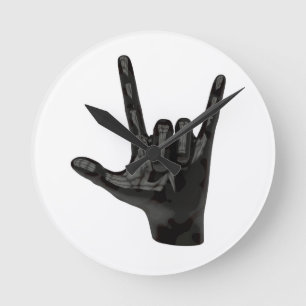 duivelhorens hand ronde klok
