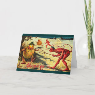  duivels achtervolgen Goblins, Halloween Cheer. Kaart