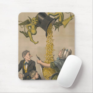 Duivels gieten gouden munten in het Schort van de Muismat