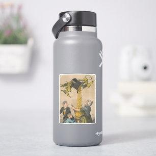 Duivels gieten gouden munten in het Schort van de Sticker