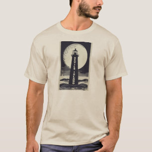 Duivels Island Vuurtoren Wisconsin Maan T-shirt