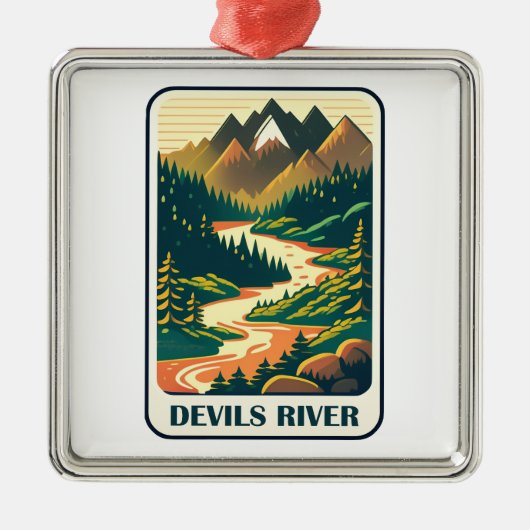 Duivels River Texas Kleuren Metalen Ornament (Voorkant)