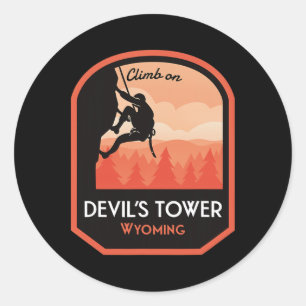 Duivels Toren Wyoming Klimmen Ronde Sticker