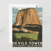 Duivels Tower National Monument Reizen Briefkaart (Voorkant / Achterkant)