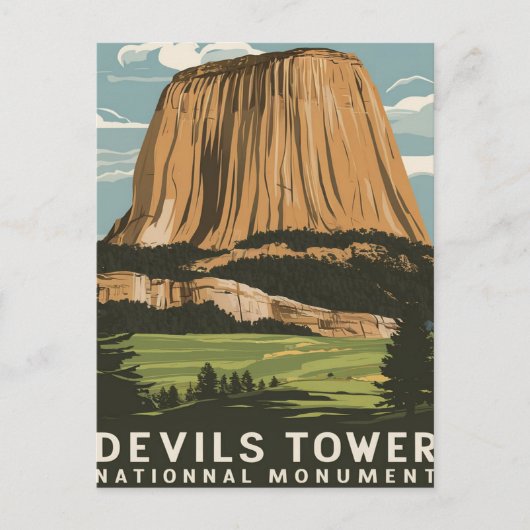 Duivels Tower National Monument Reizen Briefkaart (Voorkant)