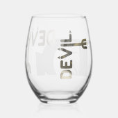 DUIVELS Wijn Glas zonder Steel Abstract Zwart Goud (Achterkant)