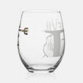 DUIVELS Wijn Glas zonder Steel Abstract Zwart Goud (Rechts)