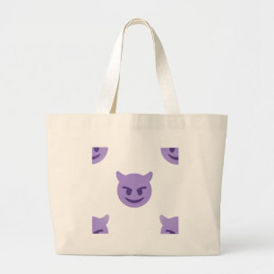 duivelse emoji grote tote bag