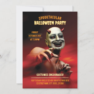 Duivelse Halloweenfeest. Kostuums worden aangemoed Kaart