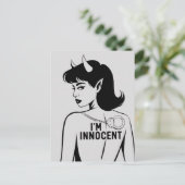 Duivelse onschuldige vrouw briefkaart (Staand voorkant)