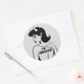 Duivelse onschuldige vrouw ronde sticker (Envelop)