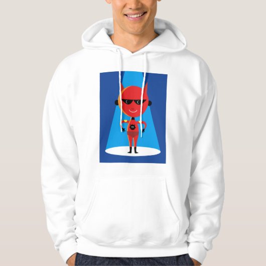 Duivelse superheldenpersonage vet rood en blauw hoodie (Voorkant)