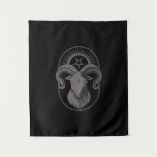 Duivelsgeit Pentagram Baphomet Satan Occult Satani Wandkleed