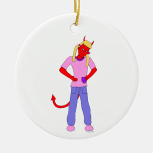 duiveltje keramisch ornament