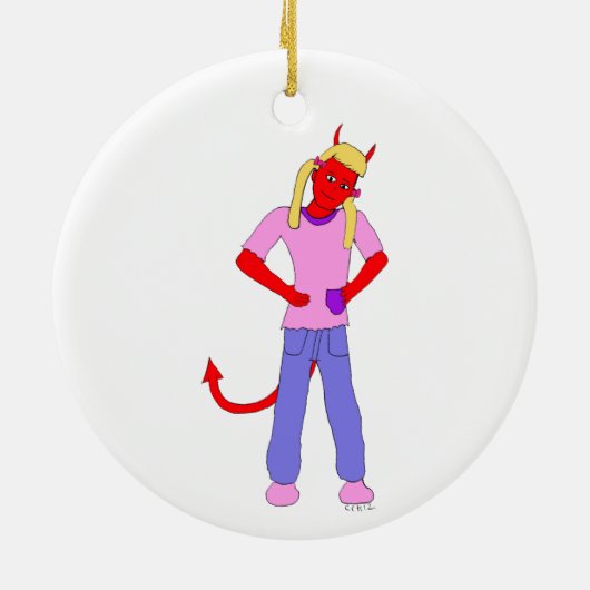 duiveltje keramisch ornament (Achterkant)