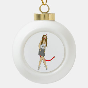 duiveltje keramische bal ornament