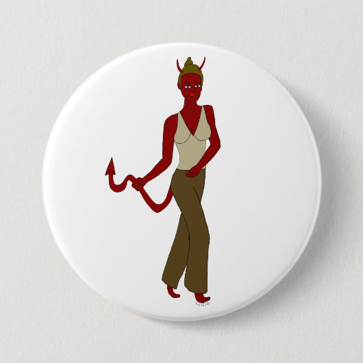 duiveltje ronde button 7,6 cm (Voorkant)