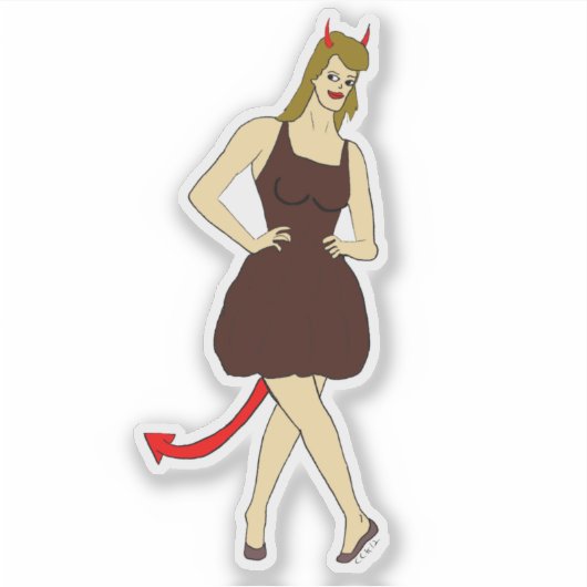 duiveltje sticker (Voorkant)