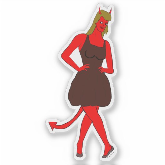 duiveltje sticker (Voorkant)