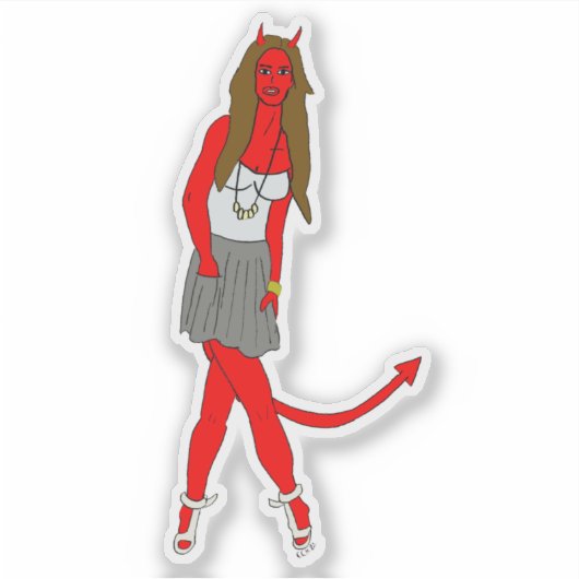 duiveltje sticker (Voorkant)