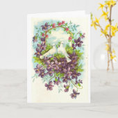 Duiven en bloemen kaart (Gele Bloem)