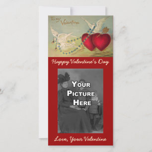 Duiven en Hartenvrienden Valentijn Fotokaart Feestdagenkaart