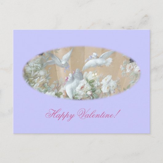 Duiven en rozen feestdagenkaart (Voorkant)