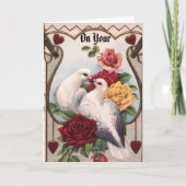 duiven en Rozen Jubileum Kaart (Voorkant)