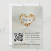 Duiven, Harten, QR Code - Pastel Salie/Goud Kaart (Achterkant)