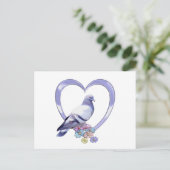 Duiven in het hart briefkaart (Staand voorkant)