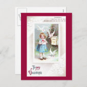 Duiven, Mailbox & Meisje  Valentijn Feestdagenkaart (Voorkant / Achterkant)