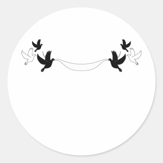 Duiven met banner Stickers (Voorkant)