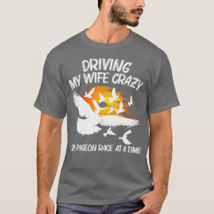 Duiven met een cadeautje voor mannen, opa-trekduif t-shirt