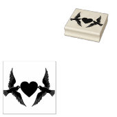 Duiven met hart 	rubberstempel (Gestempeld)