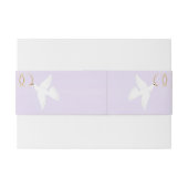 Duiven Ontwerp Lila Gekleurde Bruiloft Uitnodigingen Wikkel (Achterkant Voorbeeld)