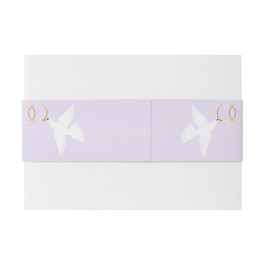 Duiven Ontwerp Lila Gekleurde Bruiloft Uitnodigingen Wikkel (Achterkant Voorbeeld)