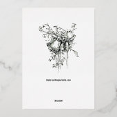 Duiven op bloemenwijnstok gebladerte grens folie uitnodiging (Achterkant)