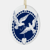 Duiven van kerstbomen keramisch ornament (Rechts)
