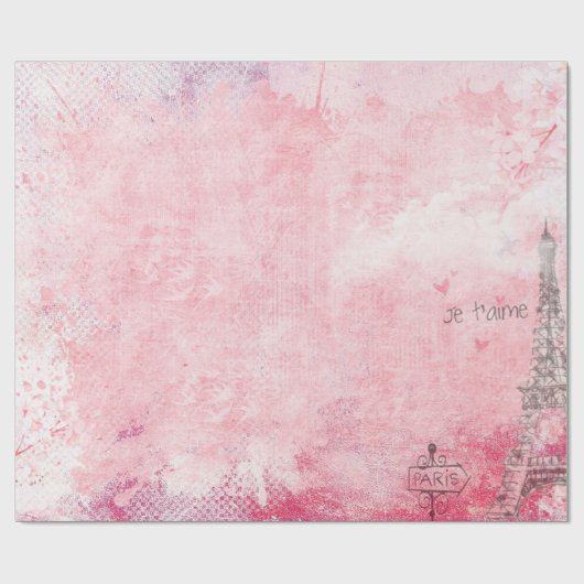  duiven voor eiffeltoren in Parijs Cadeaupapier (Vlak)