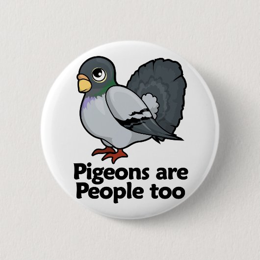 Duiven zijn ook mensen ronde button 5,7 cm (Voorkant)