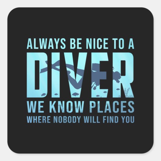 Duivende duikduik Funny Zee Gift Idee Vierkante Sticker (Voorkant)