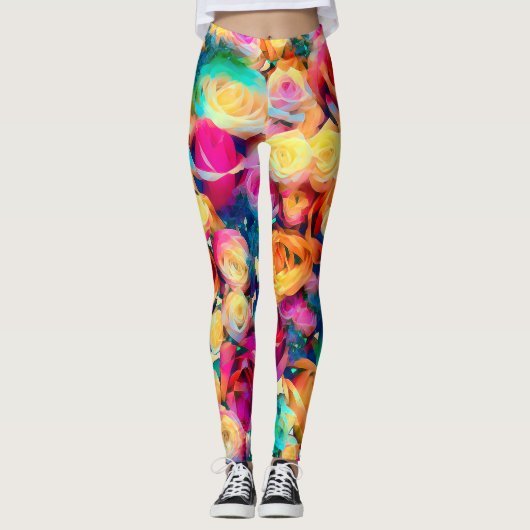 Duivende Rozen Leggings (Voorkant)