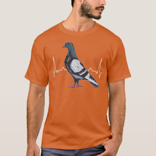 duivenduiven hartslag stadsduivenduivel pigeo t-shirt