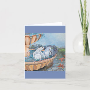 Duivenliefde, bubbelbad in het park feestdagen kaart