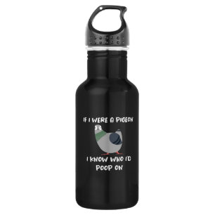Duivenpoep Slogan Ontwerp voor duivenliefhebbers Waterfles