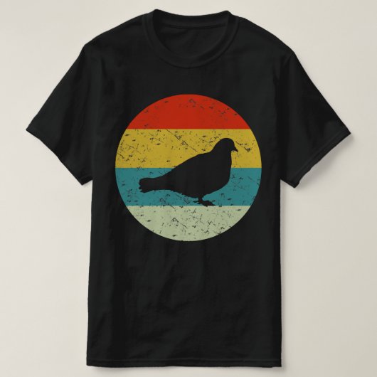 duivenretro silhouette 70s t-shirt (Design voorkant)