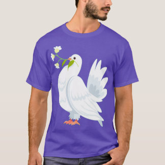 duivenvogel met bloemen 2 t-shirt