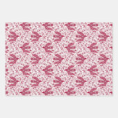 Duivenvogel rood en wit feestelijk inpakpapier vel (Voorkant 2)